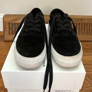 Black suede Vince “Copley” platform sneaker